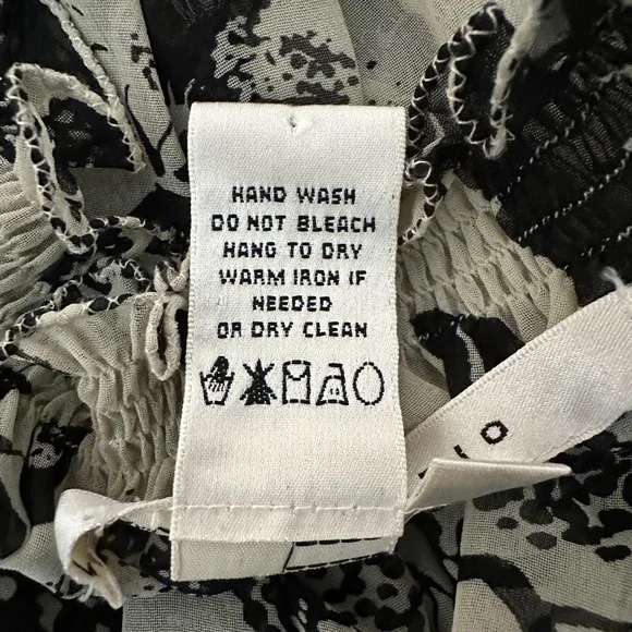 Max Studio Small Women's Black and Tan Midi Dress 3/4 Bell Sleeves Boho Relaxed - Picture 15 of 15